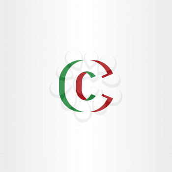 c letter logotype green red icon vector 