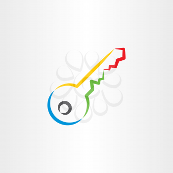 colorful key vector icon illustration 