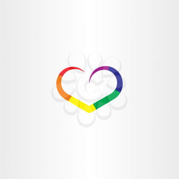 heart rainbow colorful logo vector 