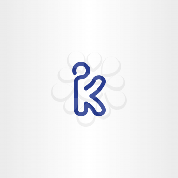 letter k kickboxer vector logo