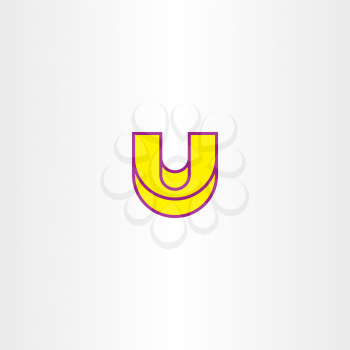 yellow letter u vector icon element sign shape