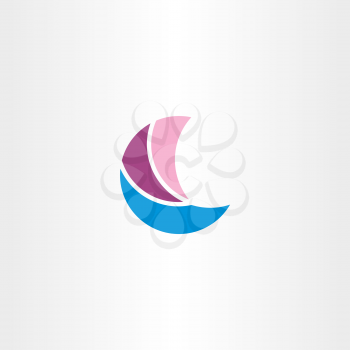 abstract boat sailing logo symbol vector design
