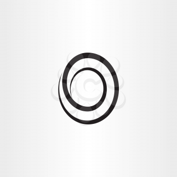 black line spiral o letter logo symbol 