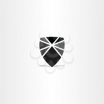 black shield element icon vector 