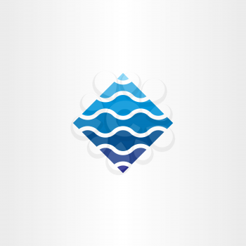 blue wave tech abatract logo symbol design element