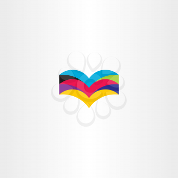 colorful book icon logo element sign 