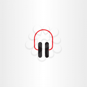 earphones icon vector symbol 