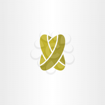 golden wedding rings letter x vector logo 