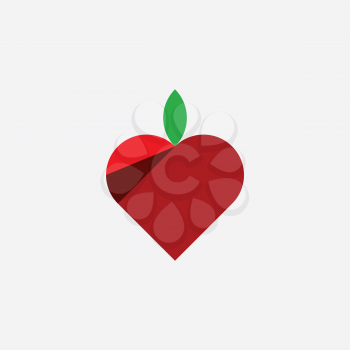 heart shape apple logo icon symbol 
