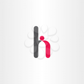 h letter man icon logo vector symbol 