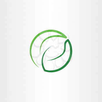 leaf green eco symbol logo icon circle 