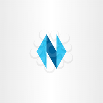 letter icon n blue sign logotype vector 