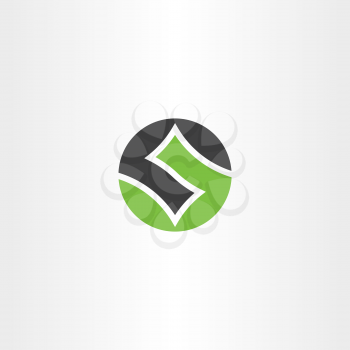logo letter s or number 5 green black circle