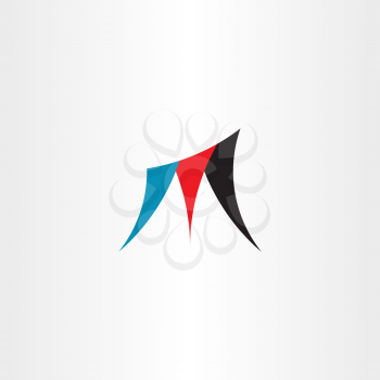 m logo blue red black letter icon 