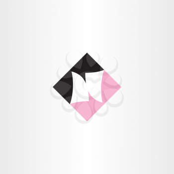 n letter pink black logotype 