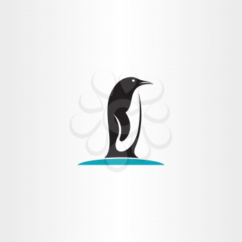 penguin on ice logo icon vector design