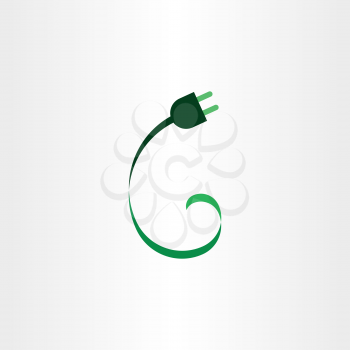 power plug eco green icon logo vector 
