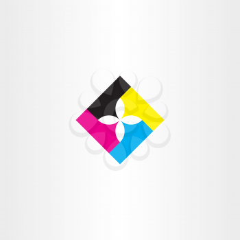 print logo icon flower element cmyk vector sign 