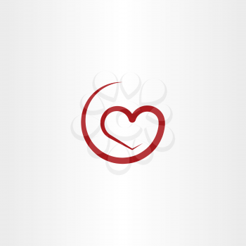 simple red heart illustration vector