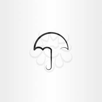 umbrella black line icon design