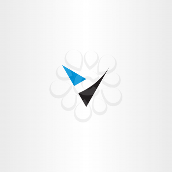 v letter blue black logo icon element sign