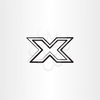 x logo line letter black icon vector symbol 