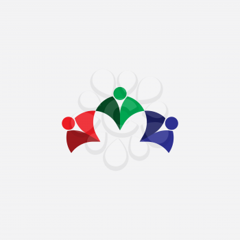 abstract business people logo rgb icon design