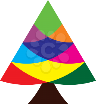 christmas tree colorful geometric icon design