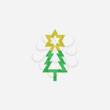 christmas tree star logo icon symbol design