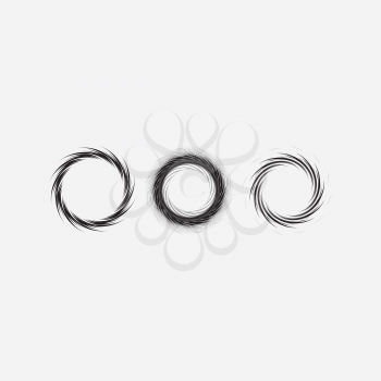 circle frames black spiral vector design element