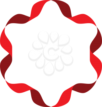 circle ribbon red frame icon symbol 