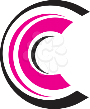 c logo magenta black icon vector design