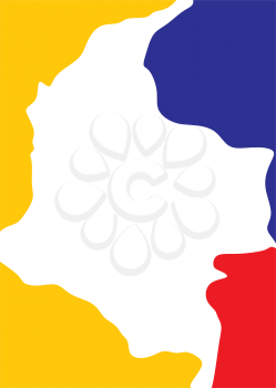 colombia map logo icon vector