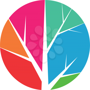colorful circle tree logo symbol design 