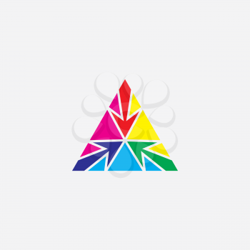 colorful triangle cmyk and rgb mix design