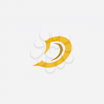 d logo letter yellow symbol vector design