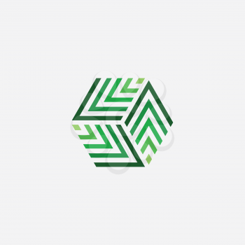 green cube hexagon logo vector box