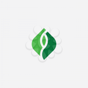 green eco leaf sign element vector symbol design