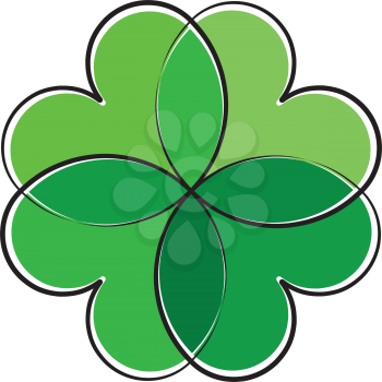 green heart leaves clover plant eco logo icon 