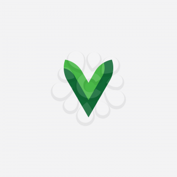 green letter v logotype sign element 