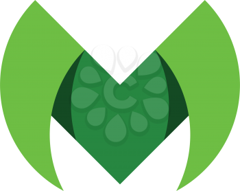 green logotype m symbol letter vector design 