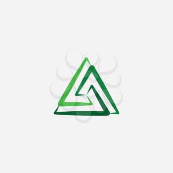 green triangle symbol logo sign element vector 