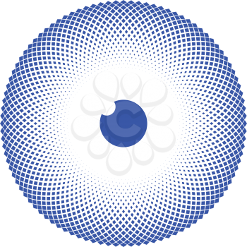 hypnotic blue halftone eyeball vector design