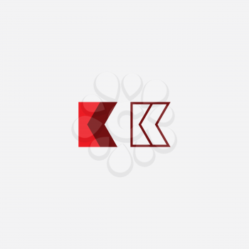 k logo sign red vector element symbol design