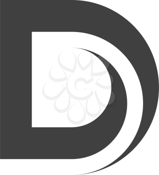 letter d icon logo black symbol vector 