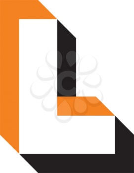 letter l optical illusion logo icon 