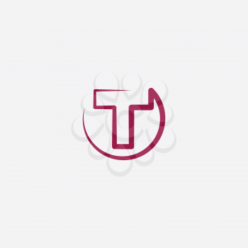letter t purple logo icon vector sign design