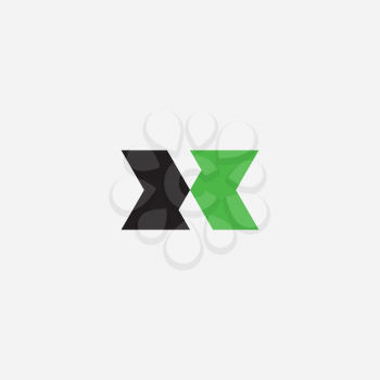 logo x black green symbol icon design element