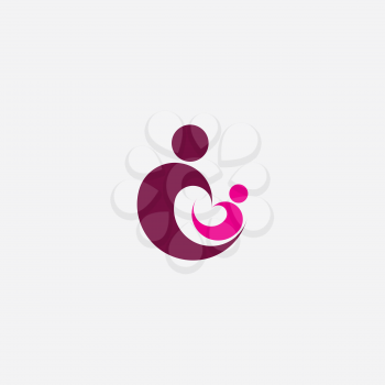 mother and baby playing logo vector 