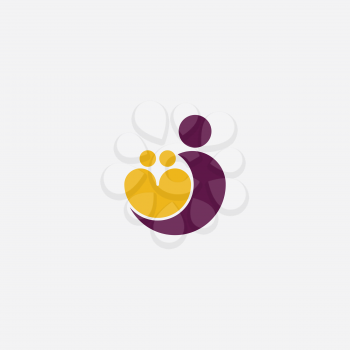 mother with twins icon logo symbol design